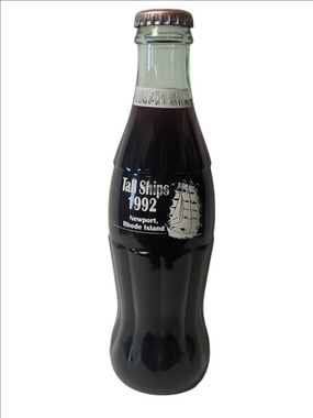 Tall Ships 1992 Newport Rhode Island Commemorative Bottle — Black & Clear Glass